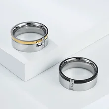 Gold Black High-end Fashion Ring Stainless Steel Jewelry Zircon Ring for Men Wedding Ring Stainless Steel Engagement Ring