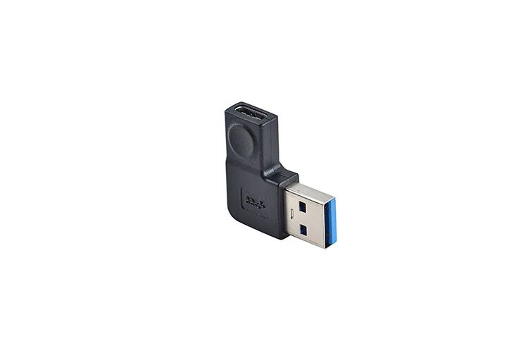 USB 3.0 Type A 90 Degree Down Angled Male To Female Extension Data Cable Black