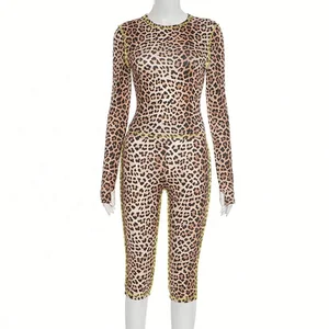 Dropshipping New Arrivals Popular Fall Winter 2026 Women Clothing Leopard Print Two Piece Pants Set