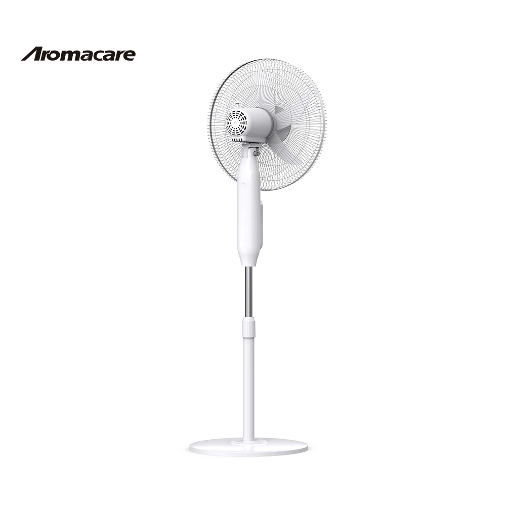 Aromacare 4800mAh Lithium Battery Powerful Large Rechargeable Fan Solar Fan 16 Inch Rechargeable Standing Fan With LED Light