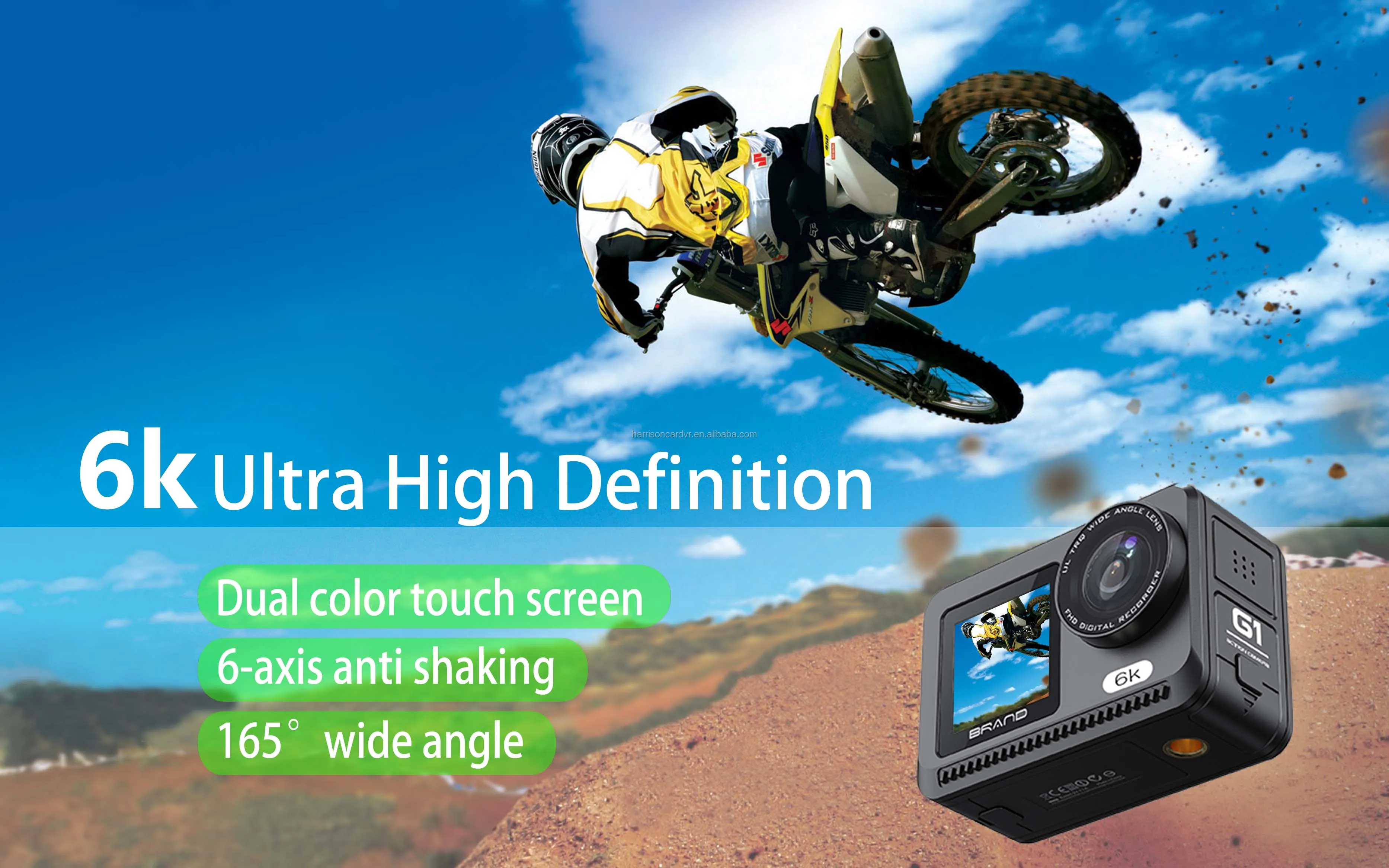 2024 New 6k Body Waterproof 20m Sports Action Camera Night Vision Eis