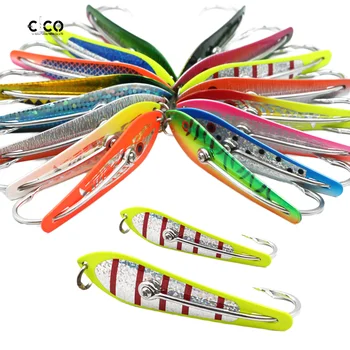 4Inch Single Double Hook Trolling Spoon Lure for Kids High Carbon Steel Selco Brand Saltwater Fish Ocean Boat Fishing – Metal Jig – view 2