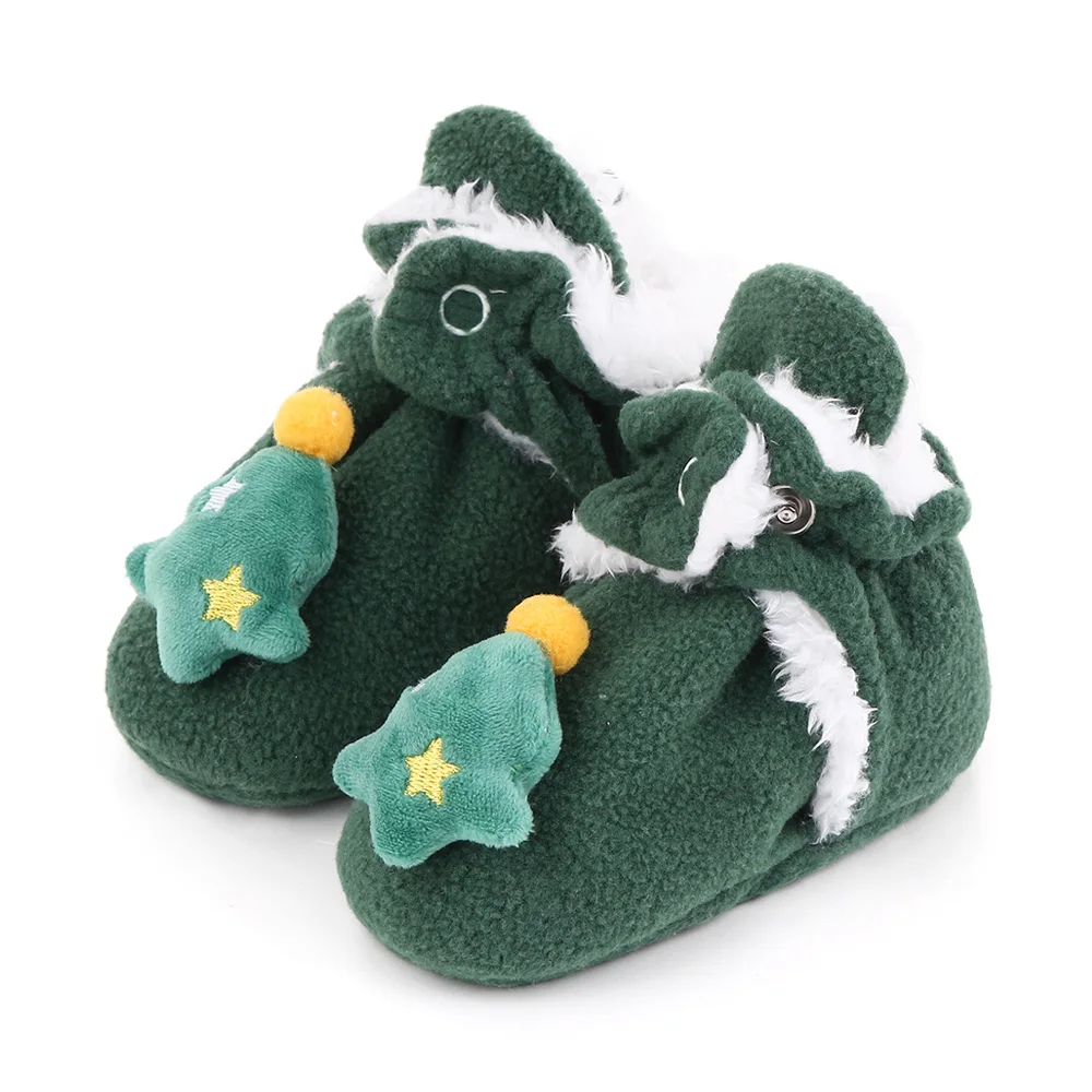Christmas Autumn and Winter Baby Girls and Boys Soft Soled Cartoon Comfortable Toddler Cotton Shoes factory