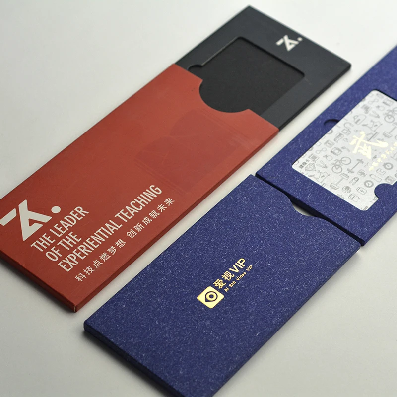 Luxury Custom Paper Slide Drawer VIP Card Credit Gift Card Packaging Envelope Rigid Box