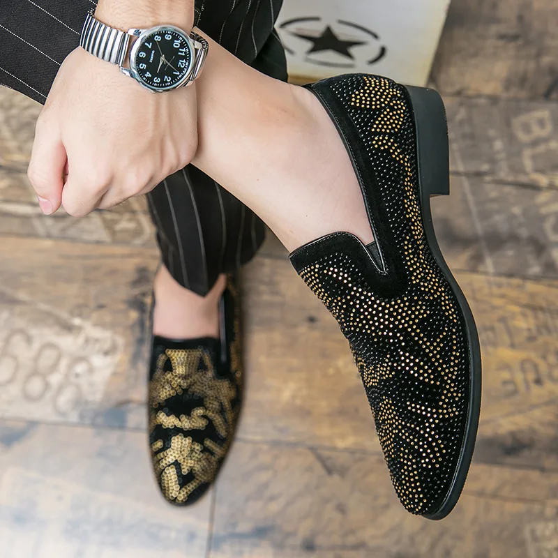 gold dress shoes with spikes Men's Dress Shoe Dazzle Gold – Men Suits Direct