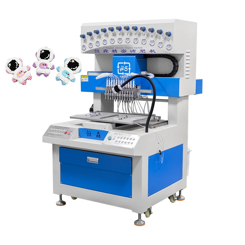 PVC Emblem Making Machine 12 Colors Rubber Bands Bracelets Soft Rubber PVC Patch Label Molding Machine