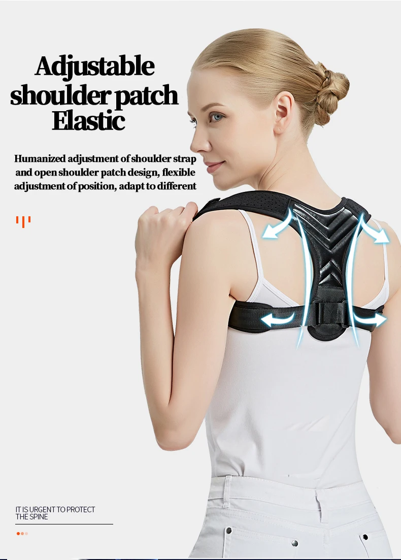 Adjustable Back Brace Support Belt Straightener Body Sitting Posture ...