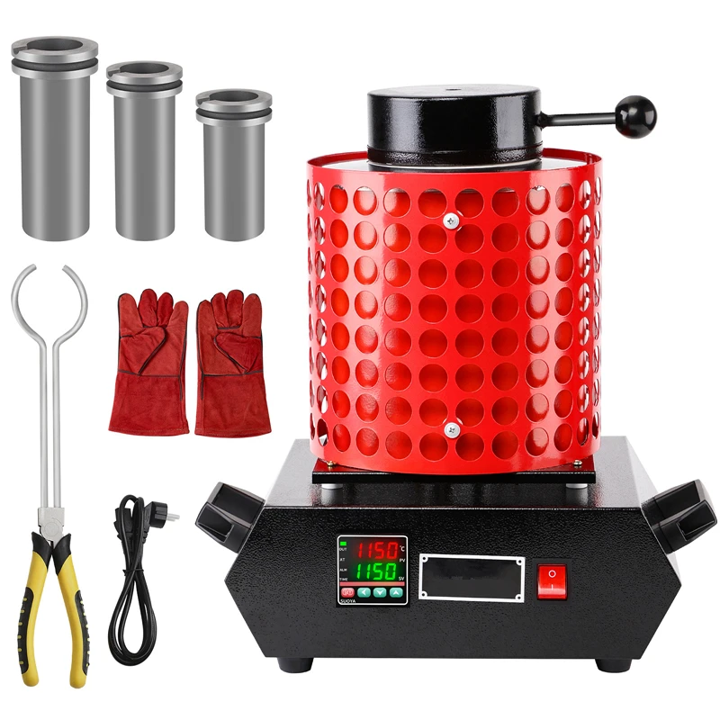 TEBAK Thermocouple Universal Melts Electric Furnace Copper Gold Heat Treatment Melting Electric Arc Heating Kilns Furnace
