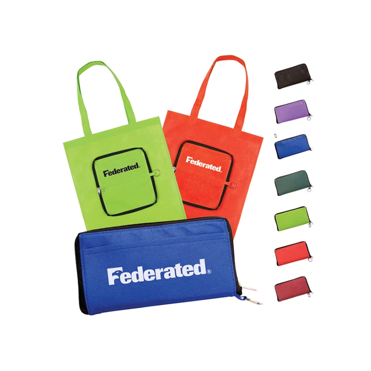 foldable tote bag with zipper