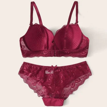 Luxury Gold Embroidery Underwear Set Women Bras A B C Cup Fashion Push Up  Bra Sets Red Sexy Lingerie Lace Brassiere Cotton Thick - Bra & Brief Sets -  AliExpress