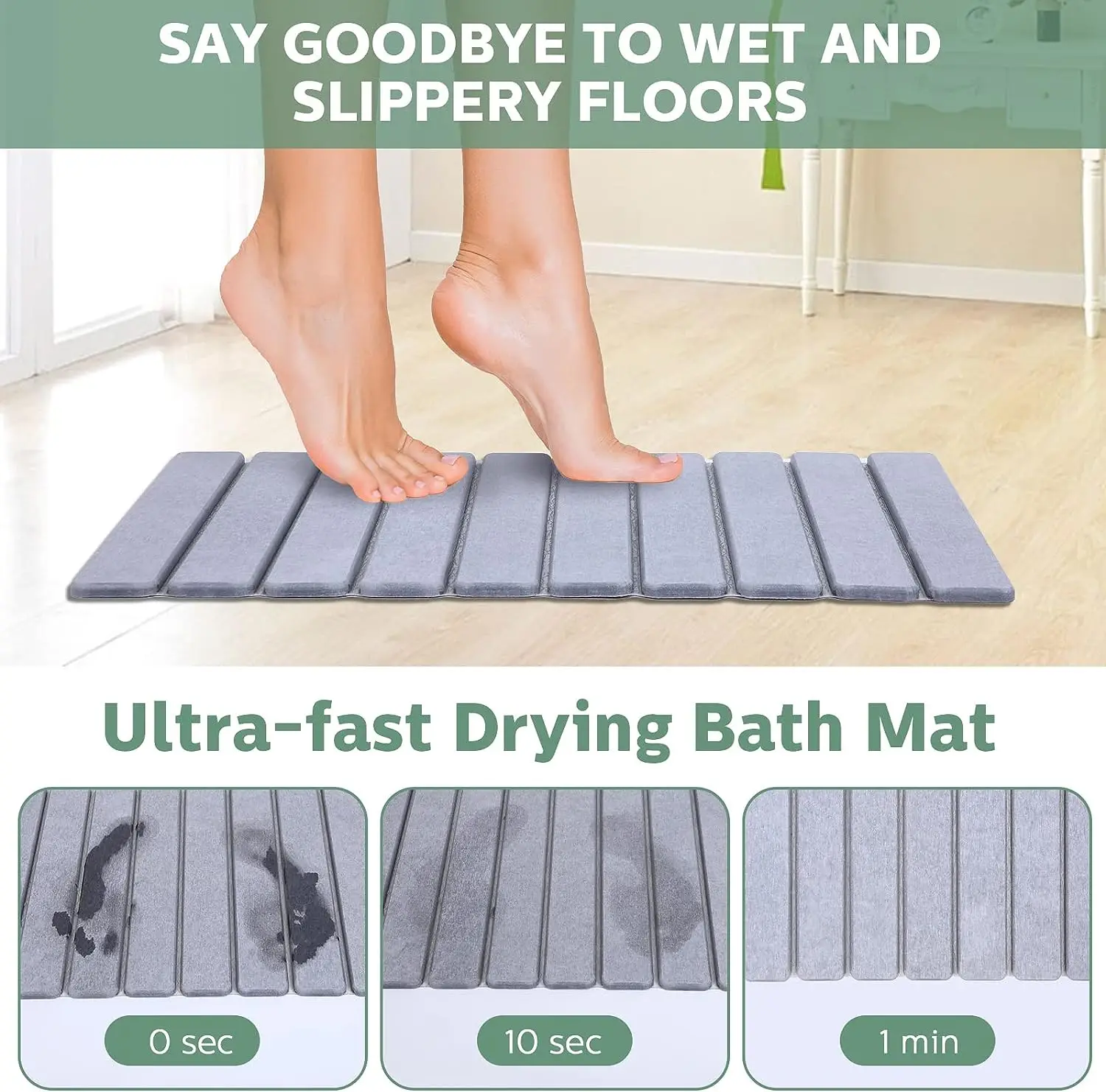 Skymoving New Design Foldable Diatomaceous Earth Bath Mat Quick Drying