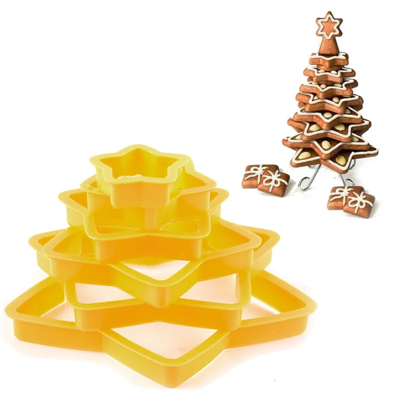 6Pcs Five-pointed Star Fondant Cutter Cookie Pastry Biscuit Cake Decorating Mold