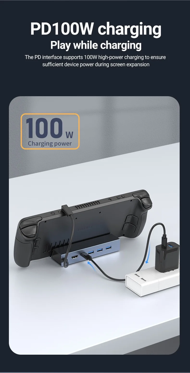 Chinese factory supplier supply  6 Ports Usb3.0 Hub For Steam Deck Rog Gaming Docking Station Hdmi-4k 60hz Pd 100w Docking Docking Station 120 Steam Deck - Buy Compatible Type C Usb Hub Dock Steam Deck type C Usb Hub Usb C Steam Deck Dock Station usb Type C Hub Hub Rj45 Tipo C Ethernet Hub