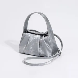 Manufacturer Custom Ladies Vintage Fashion Small Handbags Satin Cowhide Genuine Leather Shoulder Crossbody Bag Women for Women