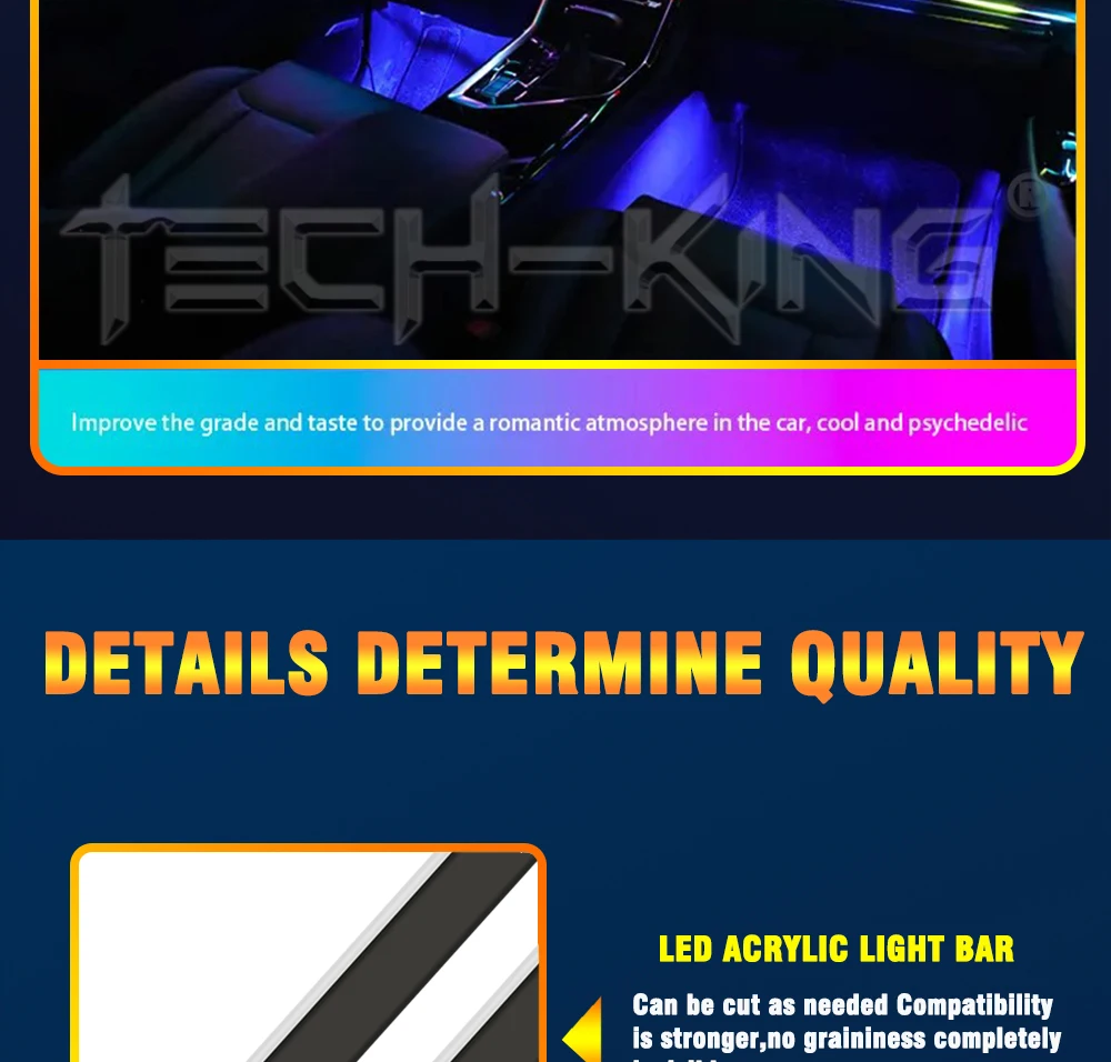 Car Universal 18 In 1 LED Ambient Lights RBG RGBW By App Control Strip Light Guide Fiber Optic Decoration Atmosphere Lamp