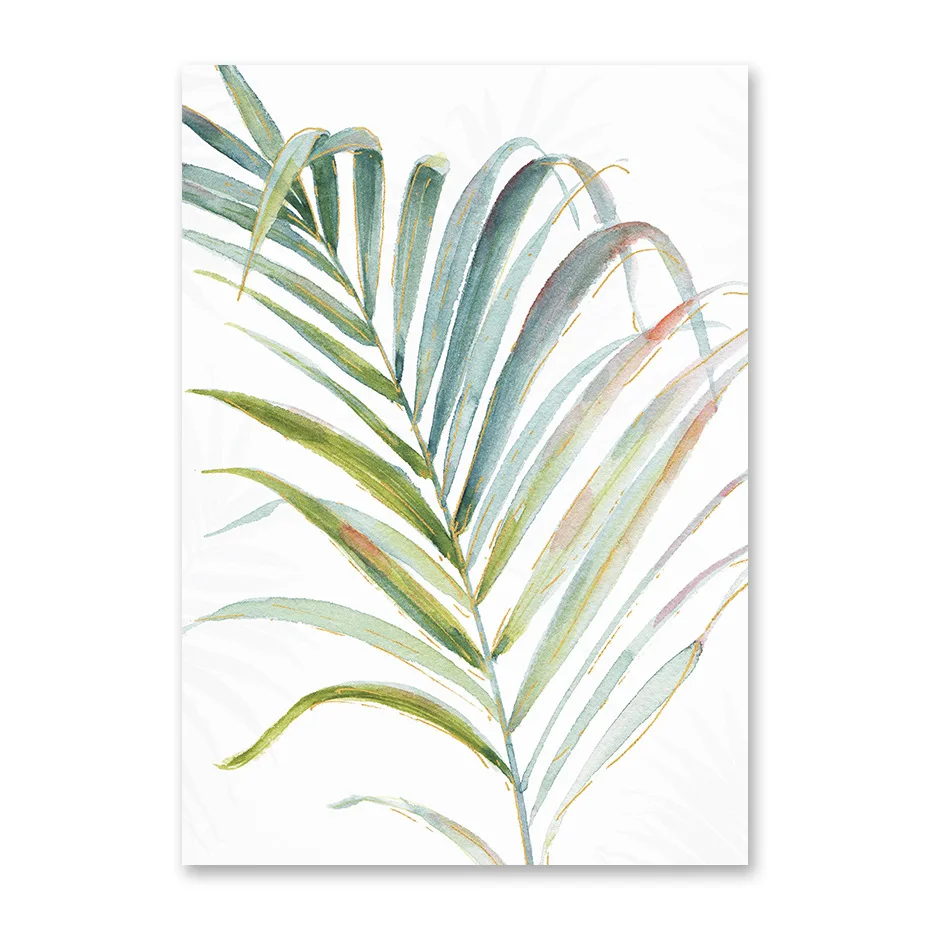 Affiches Déco Feuilles Plantes Aquarelle - Impression Haute Qualité Sur Papier Mat 210gsm - Minimaliste