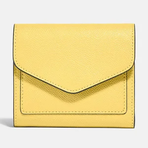 Custom Logo PU Saffiano Vegan Leather Ladies Trifold Short Card Coin Wallet Purse for Women