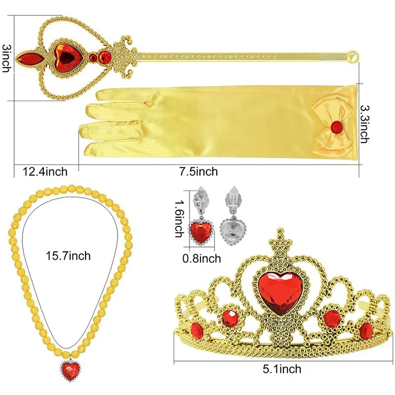 Girls Princess Frozen Elsa Gloves Crown Tiara Wig Play Fancy Dress