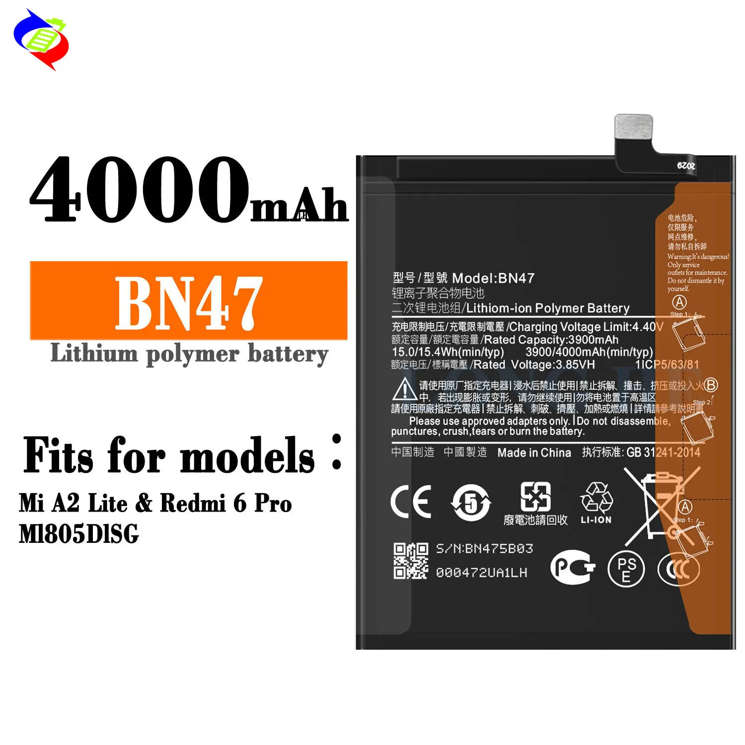 New Products Phone Battery BN47 for Xiaomi Redmi6 Pro