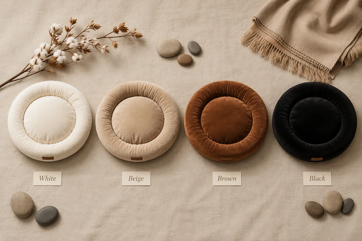 Luxury Rabbit Fur Plush Corduroy Round — Product details 6
