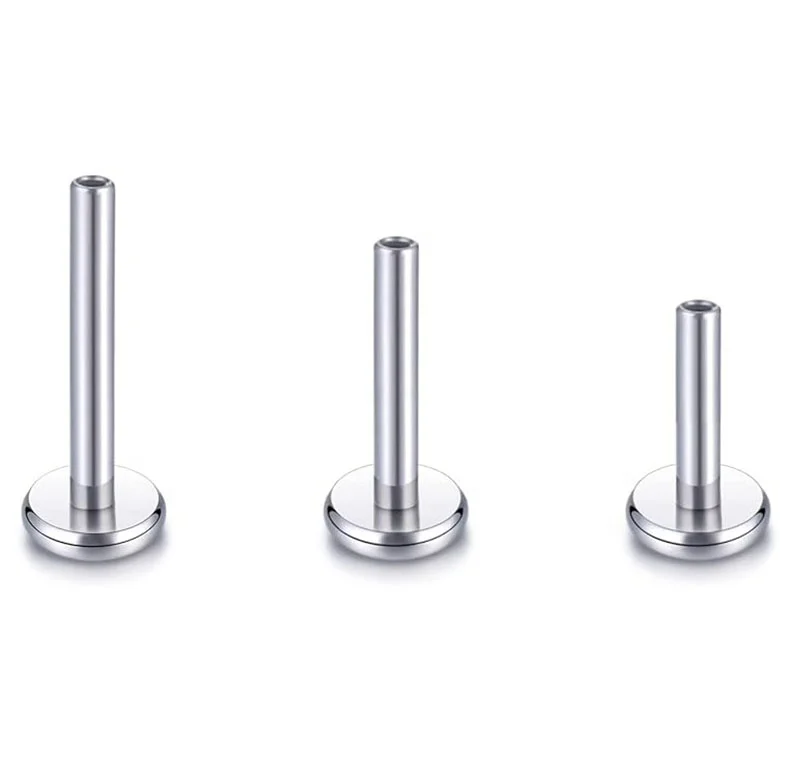 ASTM F136 G23 Titanium Threadless Push in Labret Post Bar Lip Piercing Ear Cartilage Studs Labret Jewelry Accessories
