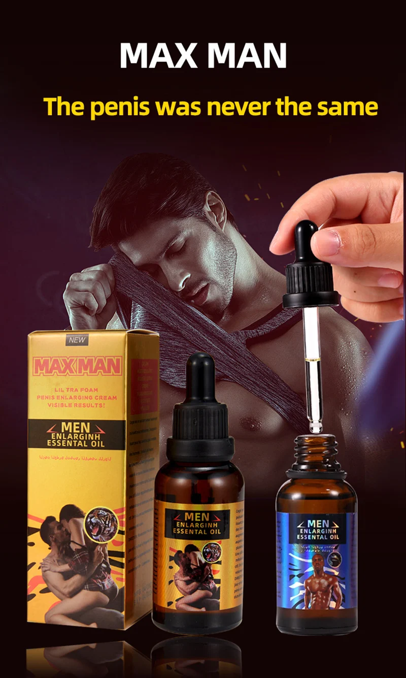 Max Man Herbal Massage Oil for Men - Natural Penis Enlargement Essential Oil for Body and Adult Use, Eco-Friendly Formula