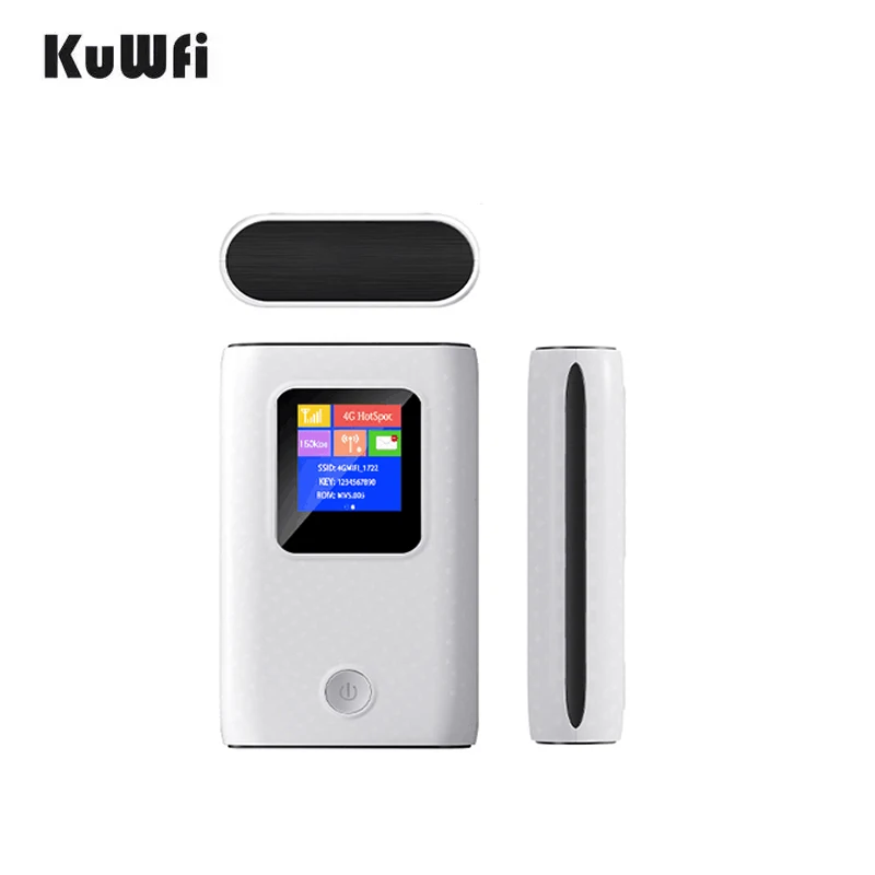 Power Bank KuWFi Mini Wifi Router 150Mbps LCD Display Pocket Mobile 4g Wireless Hotspot Device with 6000mAh Battery