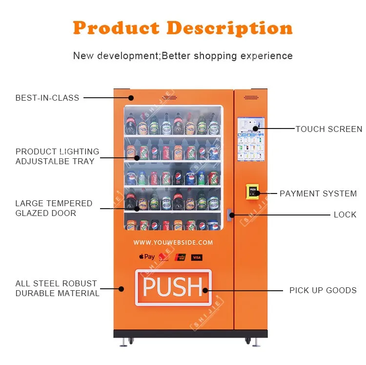 Cashless Japanese Vending Machine Qr Code Touch Screen Drinks And Snack