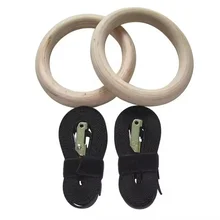 Exercise Training Birch Wooden Gymnastic Rings