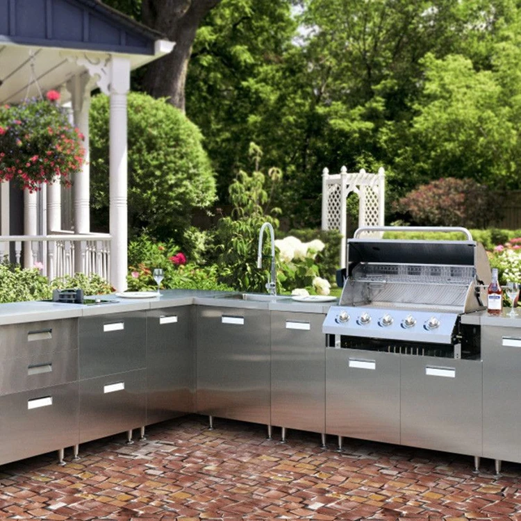 Modern Outdoor BBQ Grill Gas Kitchen Custom Modern Stainless Steel ...