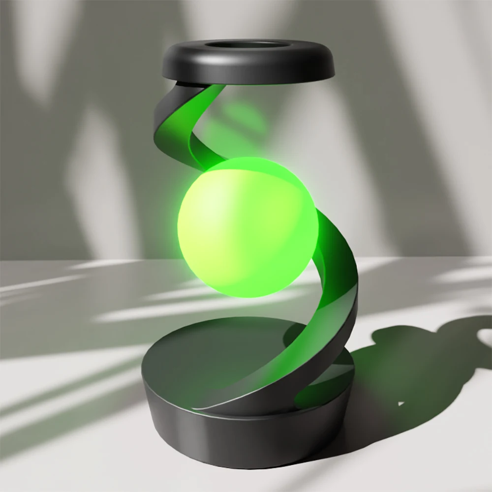 Modern Creative Desktop Ambient Light Table Lamp New Wireless Charging Visual Suspension Ball Night Lamp for Smartphone Charging