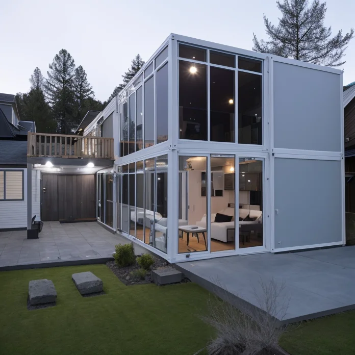 Structure Modular House Wall Prefab House Prefabricated Steel with Big Glass Luxury Container Contemporary Office Building Ig