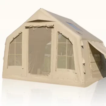 Popular Large Luxury 8/9 Sqm Air Tent Inflatable Camping Sun Rain Protection Waterproof Outdoor House with Thickened Tubes