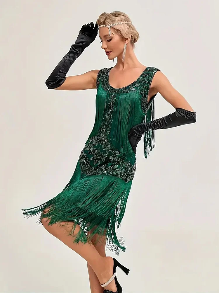 Wholesale Roaring 20s Dresses Flapper Costumes Flapper Dresses for Women Great Gatsby Dresses,2 Pieces