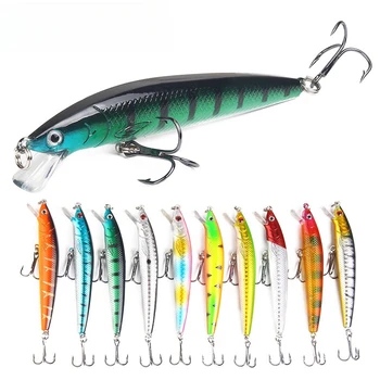 10cm/9g ABS Ringing Bead Hard Bait Lure Plastic Minnow Bait for Tuna Salmon Catfish-Freshwater & Saltwater Use Lake Fishing – Minnow – view 2