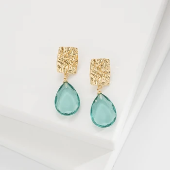 blue Crystal Drop earrings for women Customs