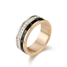 Fashion Jewelry Couple Ring Stainless Steel Rings Rotatable Silver 18K Gold Plated Ring Women Mens Ring