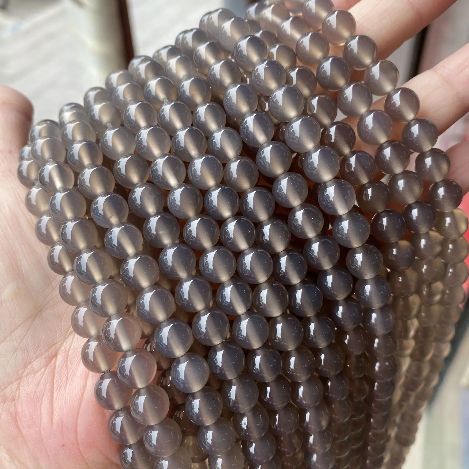 Natural Stone Loose Beads Wholesale Cheap Natural Gray Agate 4/6/8/10mm in Stock