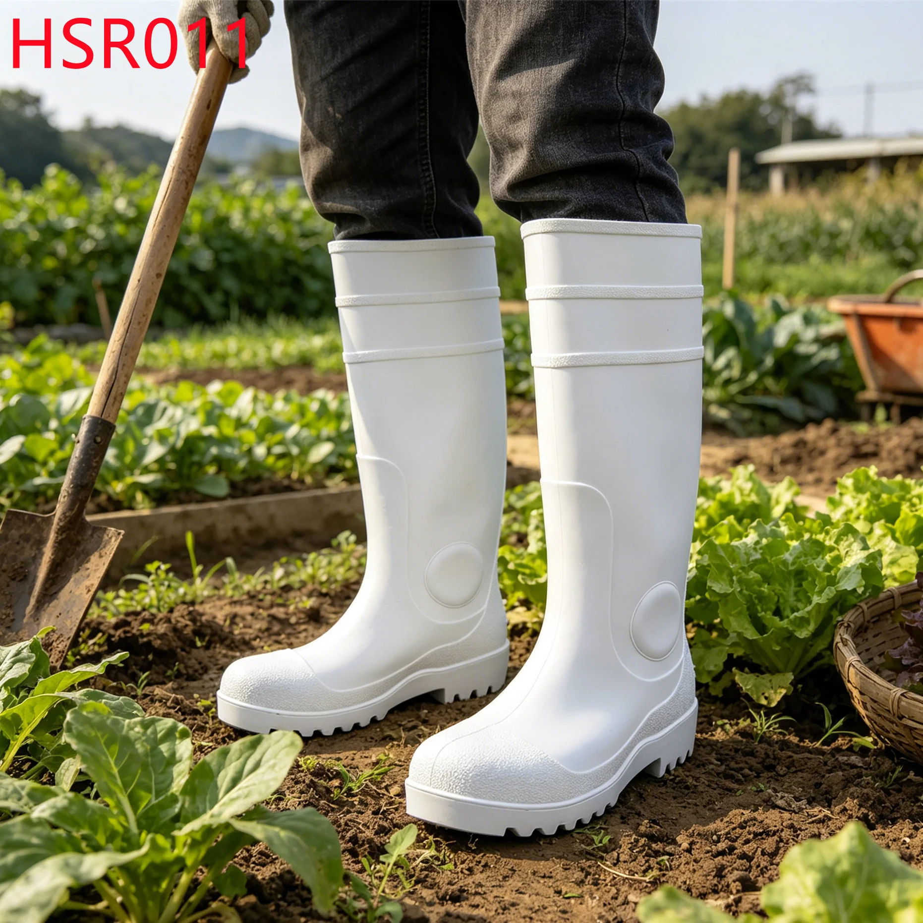 YYR,Farm Planting Integral Molding PVC Material Rubber Boots Slushy Streets Multi-color Available Gumboots with Steel Toe HSR011