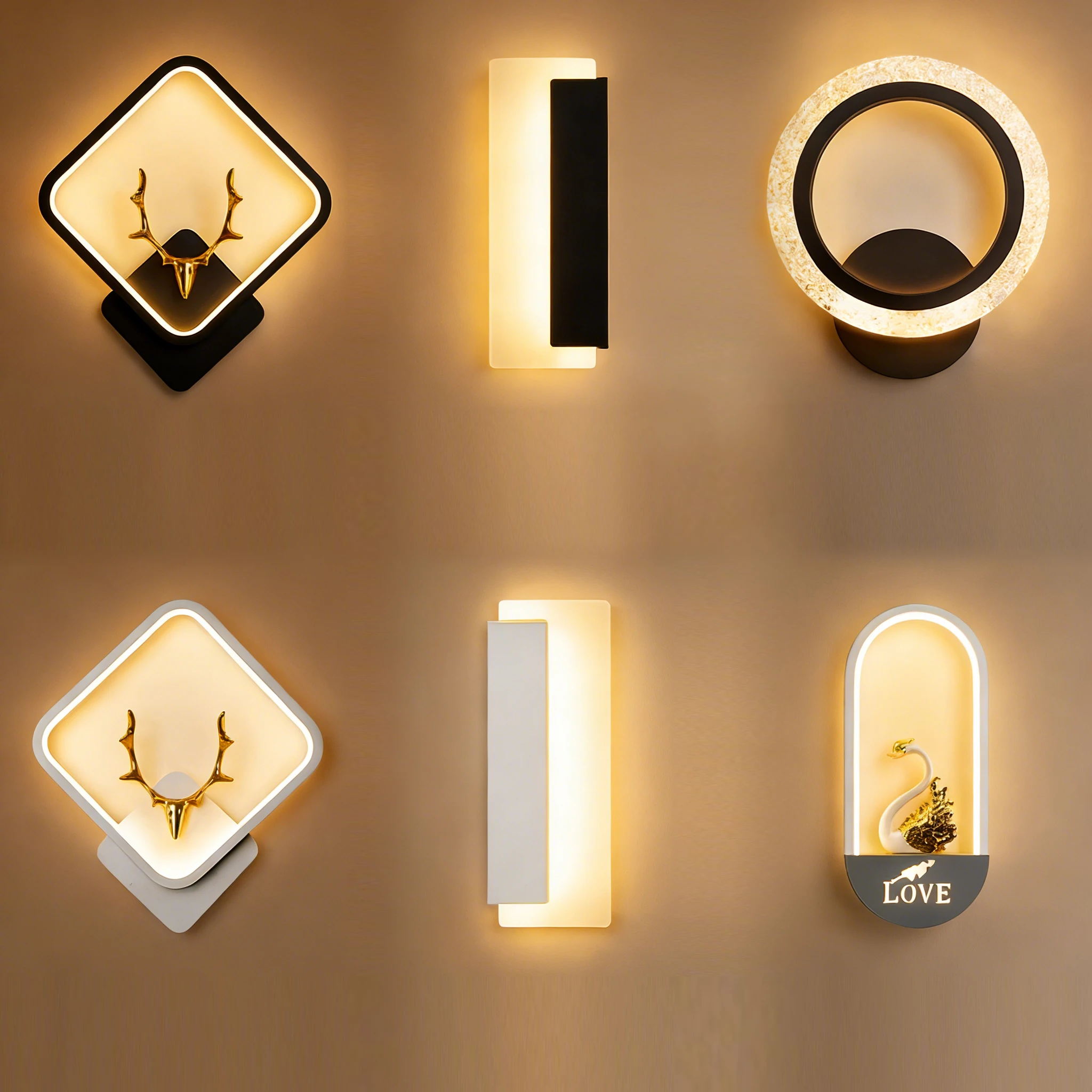 Luz De Soporte De Fondo Dorado, Lámpara De Pared Led, Interior De Oro Negro, Cabecera Nórdica, Luz De Pared Cilíndrica Larga De Metal Para Dormitorio