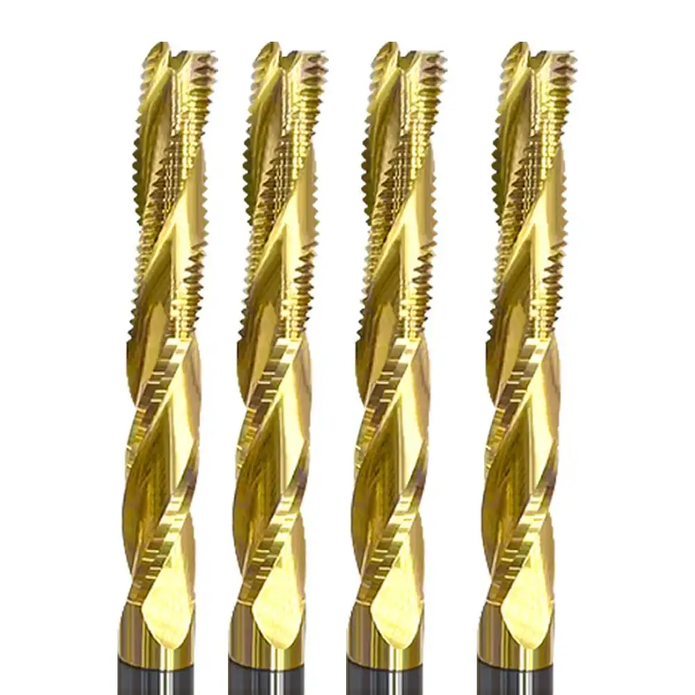 Woodworking three blade rough milling cutter spiral corrugated groove ...