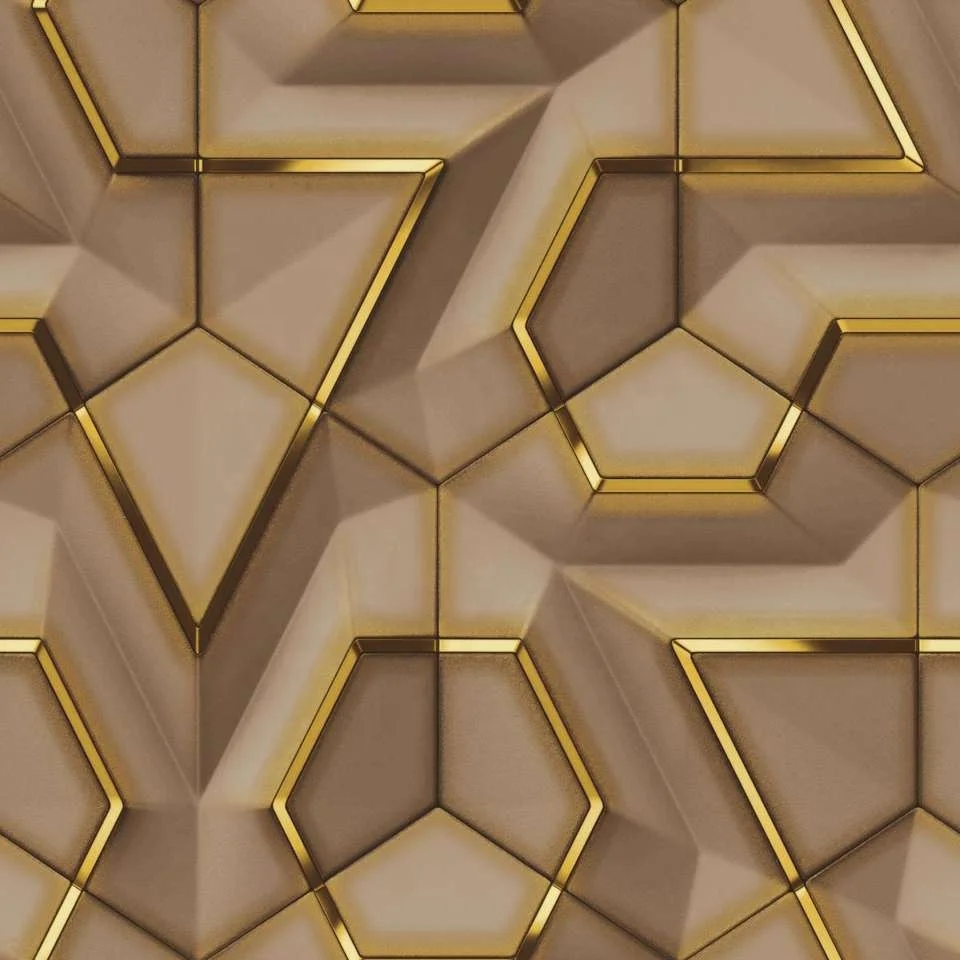 Cheaper a Grade Stock Lot Wallpaper Pvc Wallpaper Stock Lot 3D Geometric Metallic Wallpaper