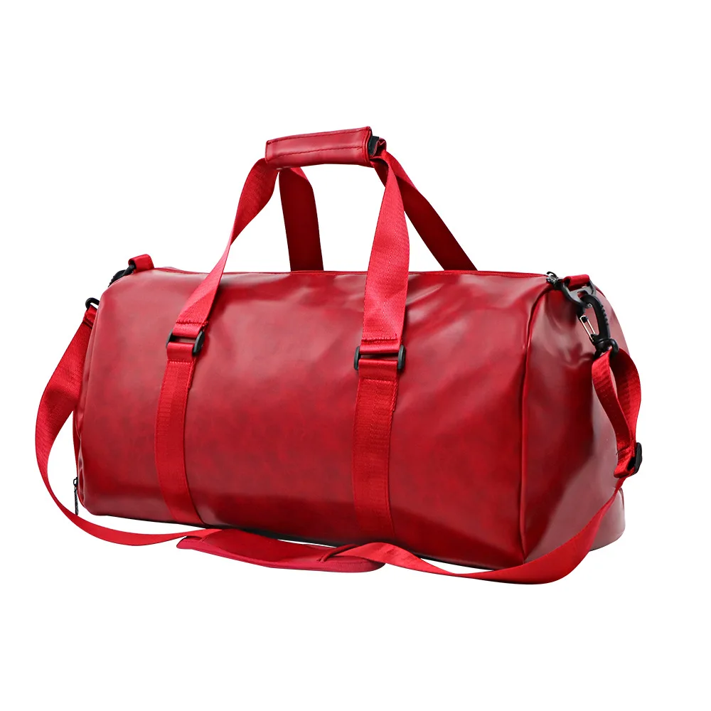 Gym Duffel Travel Bag Large Capacity PU Leather Travel luggage Shoulder Backpack 