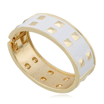 KAYMEN Customized New Luxury Women Bangle Jewelry Imitation Leather Cuff Bracelet Statement Bangle Jewelry