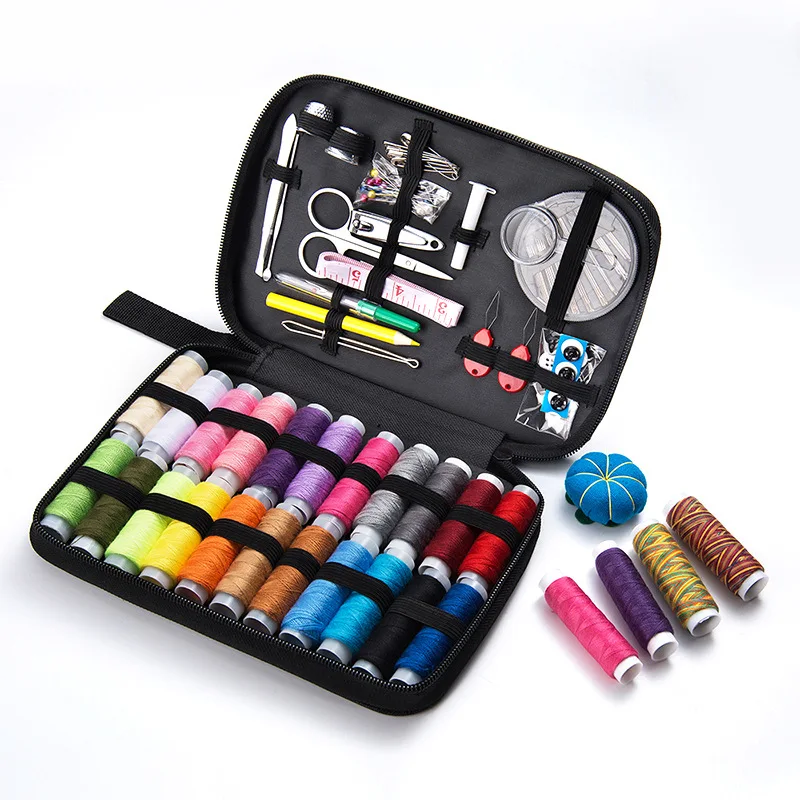 Portable Household Sewing Kit Box DIY Embroidery Handwork Tool Needles  Thread Scissor Set Home Supplies Travel Accessories