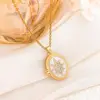 Xl4565 star-shaped photo clip necklace-gold and white