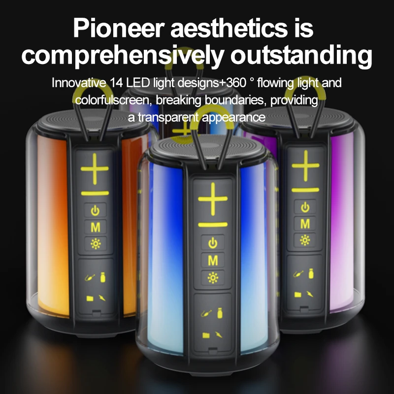 S16 Night Light Speaker Night Light Bedside Lamp Portable Music Player Rgb Outdoor Karaoke Speaker Family Ktv Party