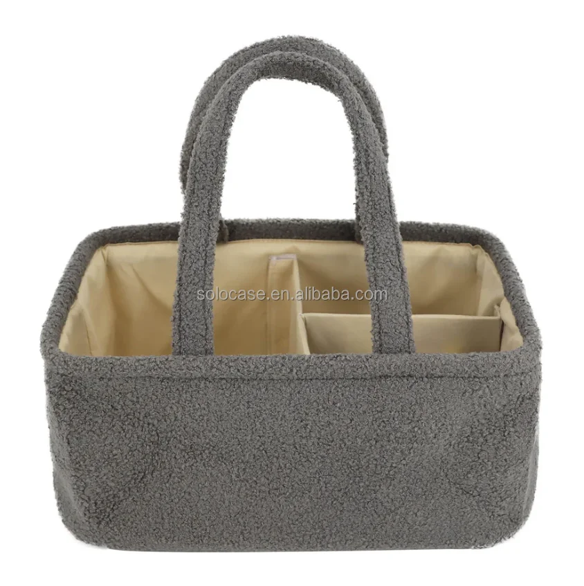 Diaper Bin Soft Fluffy Diaper Tote Bag