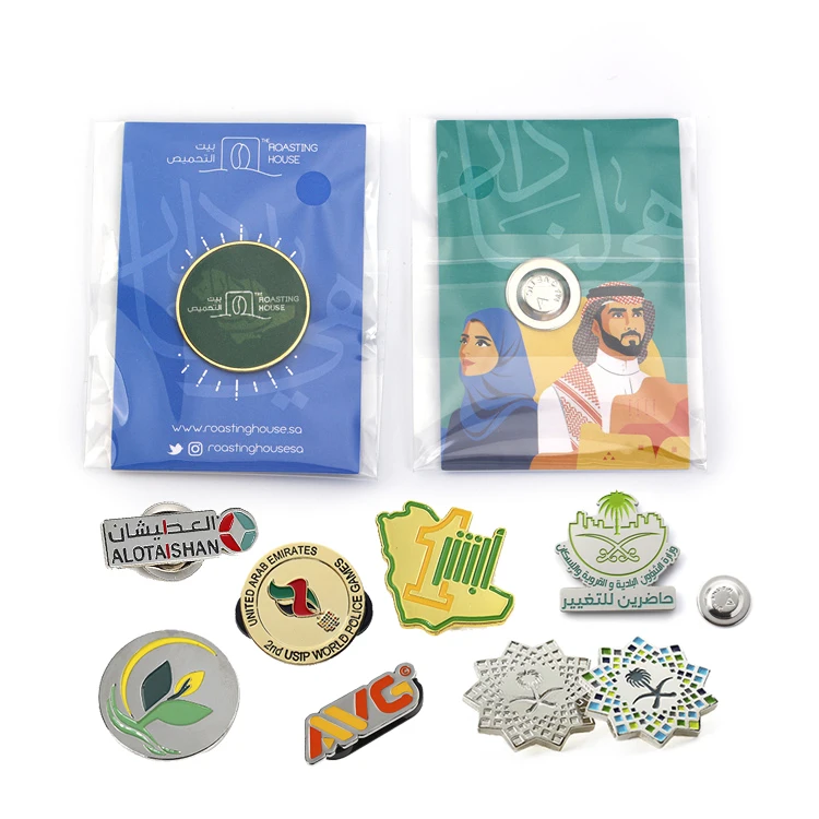 Custom Logo Saudi Uae Oman Bahrain National Day Brooch Flag Souvenir Magnetic Lapel Pin Badge Metal Enamel Pin