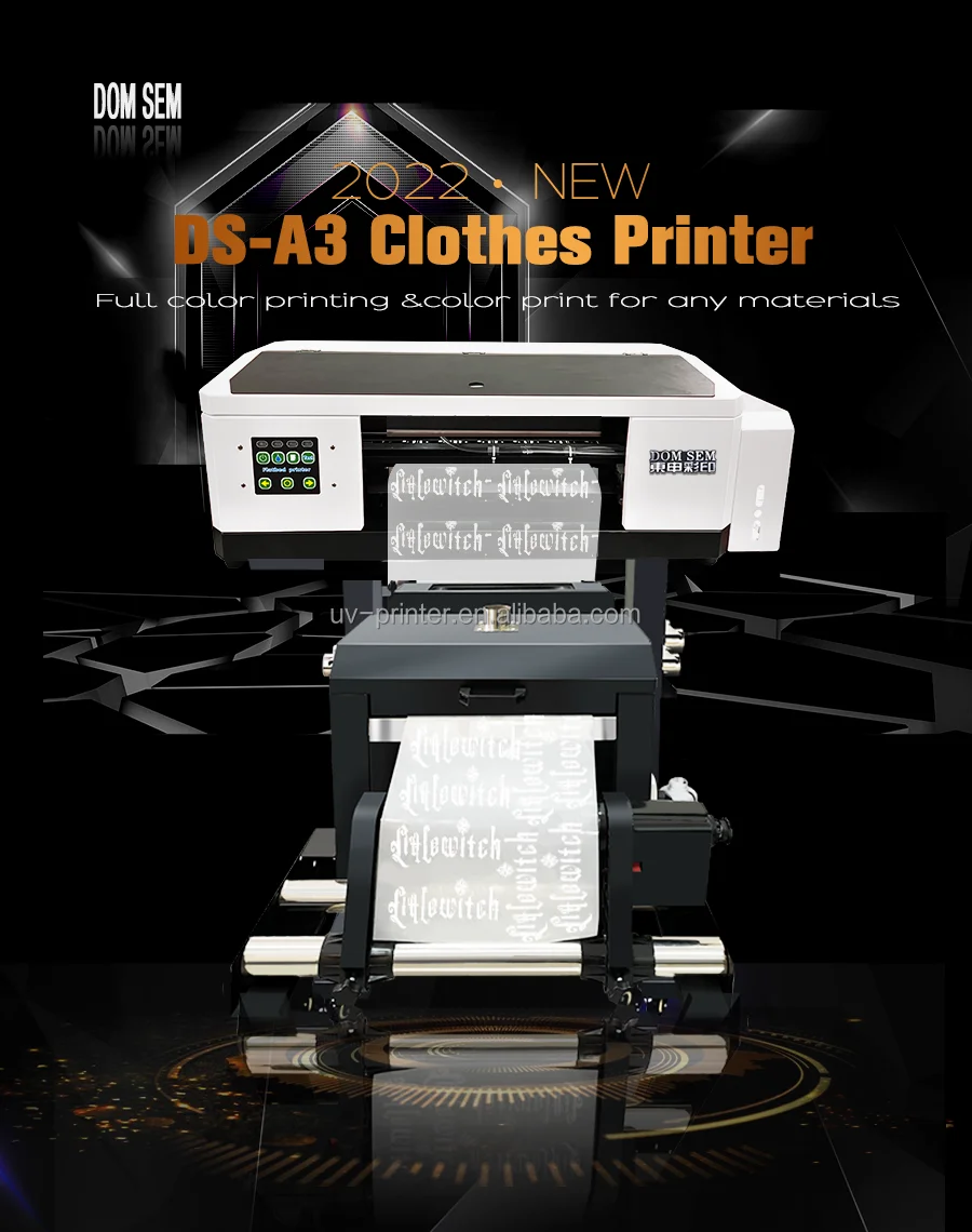 (Big promotion)DOM SEM Professional&senior a3 dtf printing equipment manufacturer pet film dtf printers for any fabric t-shirts